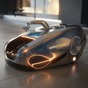 VortexPiratroid, aspiradora inteligente y multifuncional que transporta objetos y facilita labores domésticas con tecnología avanzada.
